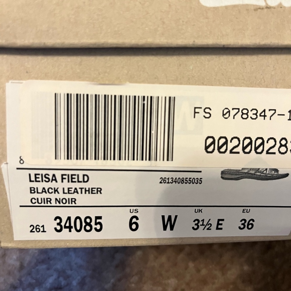 Clarks Black Leather Slip-On Sandals NWT - Picture 4 of 4